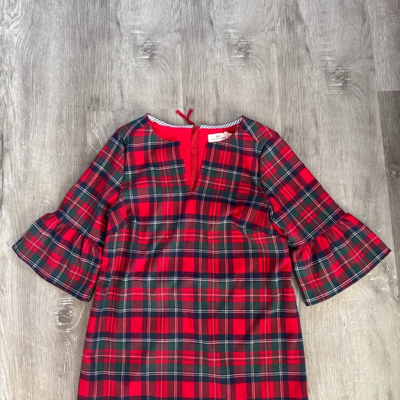 Vineyard Vines NWT Plaid Flutter Sleeve Holiday Christmas Dress - Picture 4 of 9